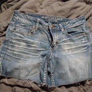 American Eagle Outfitters Women's Faded Blue Jean Shorts